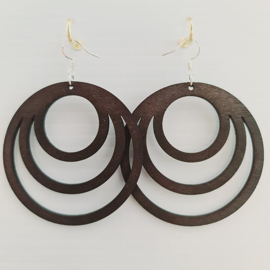 Trio Hoop Earrings - Large - Dark