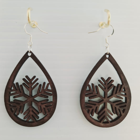 Snowflake Earrings - Dark