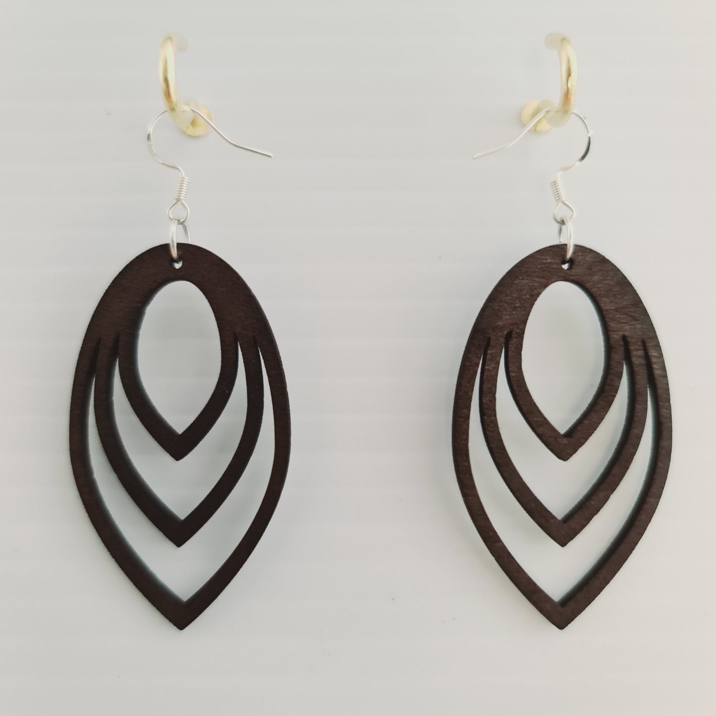 Teardrop Triple Hoop Earrings - Dark