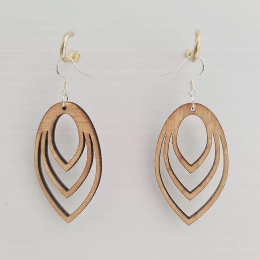 Teardrop Triple Hoop Earrings - Light