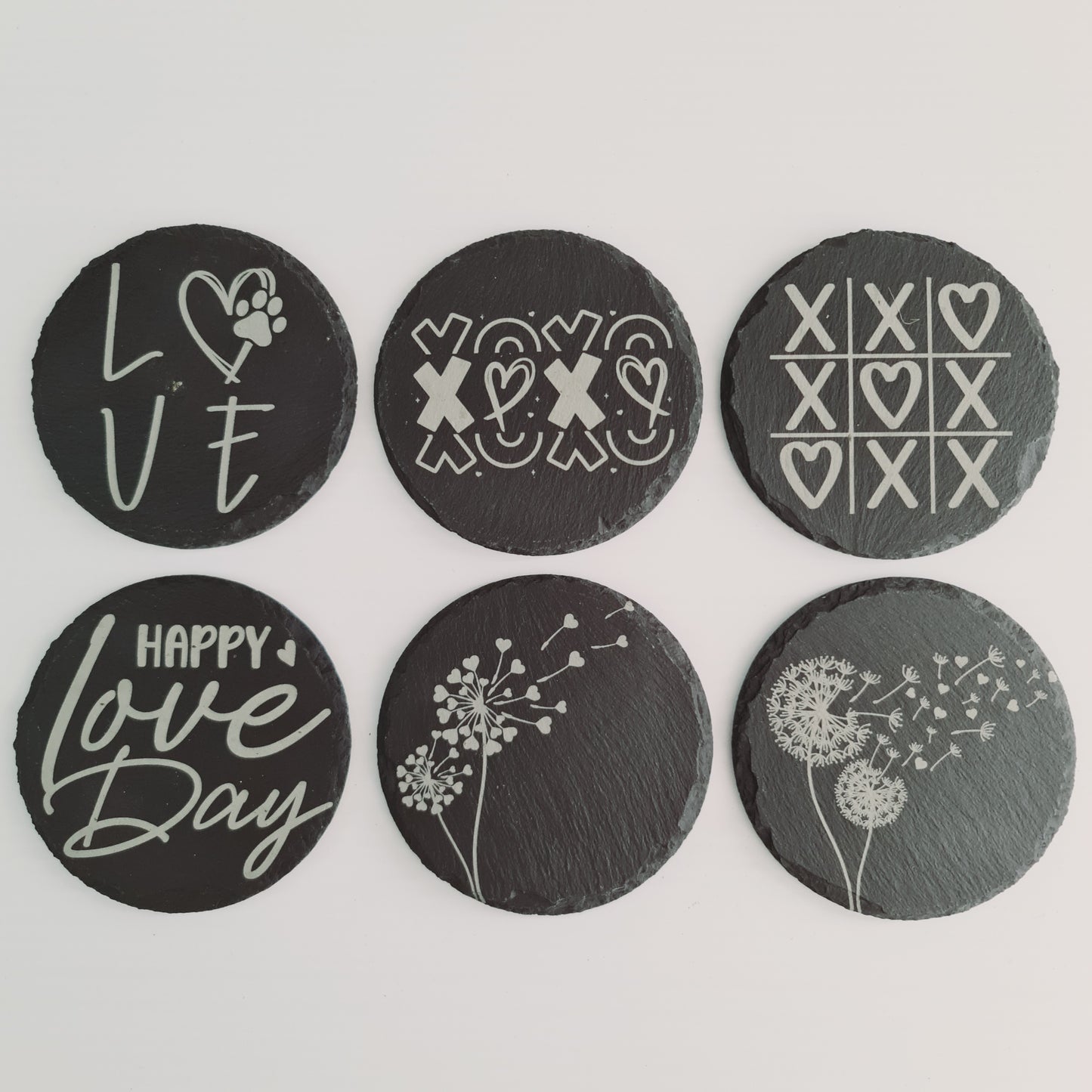 Valentine's Coasters - Slate